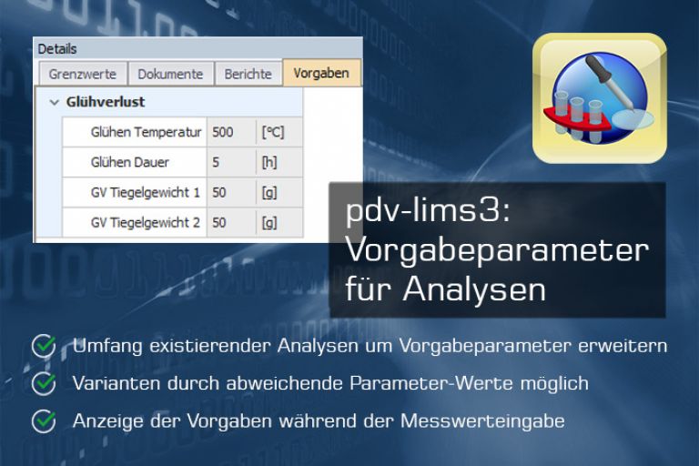 Neues Modul: Vorgabeparameter für Analysen